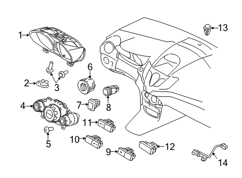 2013 Ford Fiesta Switches Dash Control Unit Diagram for BE8Z-18549-B