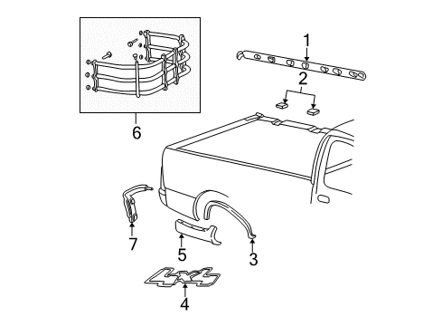 2003 Ford F-150 Exterior Trim - Pick Up Box Extension Assembly Diagram for 1L3Z-84286A40-AA
