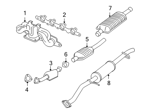 2006 Ford Escape Exhaust Manifold Front Pipe Diagram for 5L8Z-5E256-AB