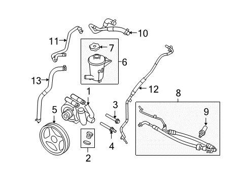 2010 Ford F-150 P/S Pump & Hoses, Steering Gear & Linkage Upper Hose & Tube Diagram for BL1Z-3A713-B