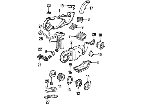 1999 Lincoln Navigator Auxiliary A/C & Heater Unit Lower Seal Diagram for F85Z-19E715-AA