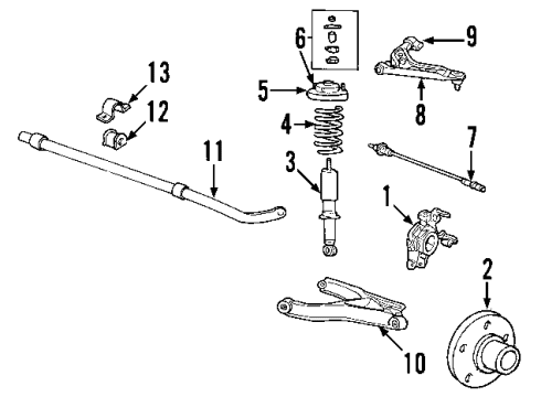 2005 Lincoln Aviator Rear Suspension Components, Lower Control Arm, Upper Control Arm, Stabilizer Bar Coil Spring Diagram for 2C5Z-5560-AA