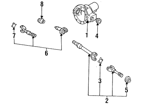 1997 Ford Ranger Carrier & Front Axles U-Joint Seal Diagram for E3TZ-3254-C