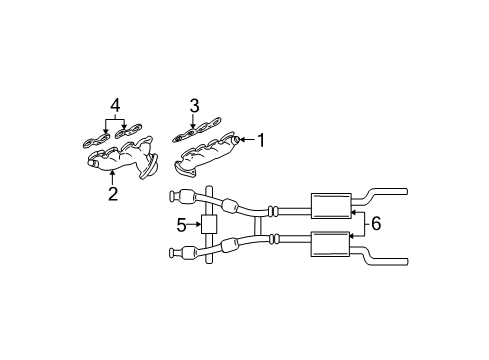 2003 Ford Mustang Exhaust Components, Exhaust Manifold Manifold Diagram for 1R3Z-9430-BA