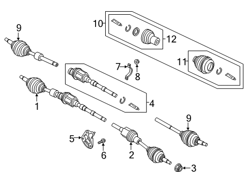 2020 Ford EcoSport Drive Axles - Front Axle Assembly Diagram for GN1Z-3B436-AP