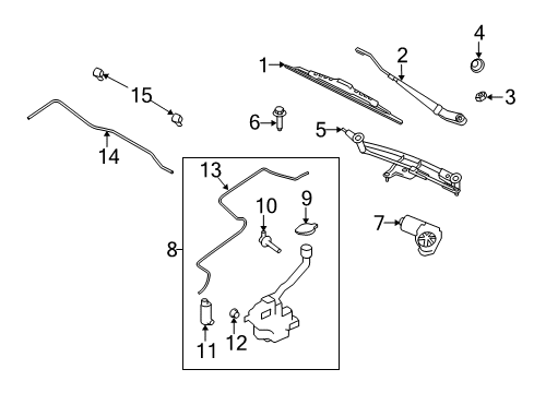 2009 Ford Flex Windshield - Wiper & Washer Components Wiper Arm Diagram for 8A8Z-17526-B