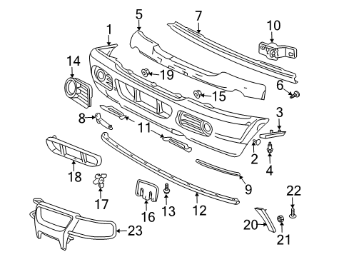 2003 Ford Explorer Front Bumper Impact Bar Brace Diagram for 1L2Z-17859-AA