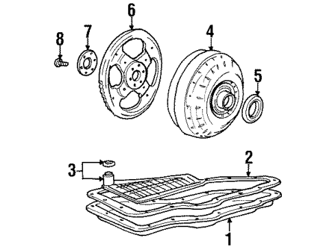 1995 Ford Windstar Automatic Transmission Pan Gasket Diagram for E6DZ-7A191-B