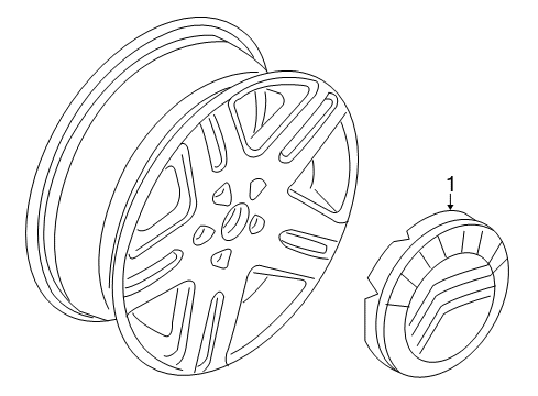 2011 Mercury Mariner Wheel Covers & Trim Center Cap Diagram for 6M6Z-1130-B
