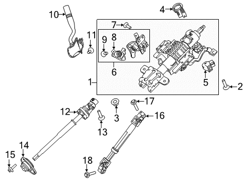 2016 Ford F-150 Gear Shift Control - AT Lower Shaft Diagram for FL3Z-3B676-A
