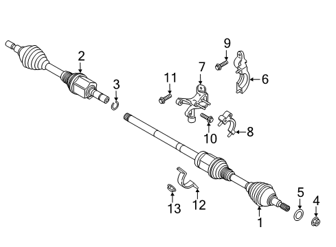 2020 Lincoln MKZ Drive Axles - Front Axle Assembly Diagram for HG9Z-3B436-K