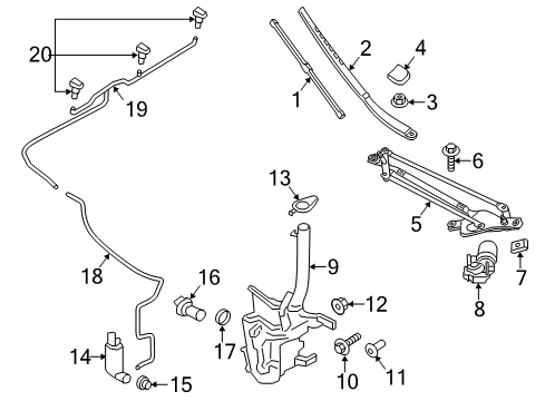 2018 Lincoln MKZ Wiper & Washer Components Wiper Blade Diagram for DP5Z-17528-A