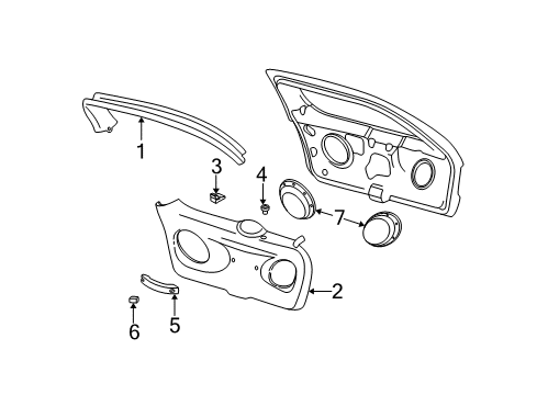 2000 Ford Taurus Interior Trim - Lift Gate Pull Handle Diagram for XC2Z-1522666-AAA
