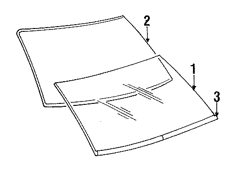 1991 Ford Explorer Windshield Glass, Reveal Moldings Windshield Diagram for F1TZ-7803100-A