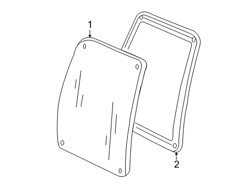 1998 Ford E-350 Econoline Back Door - Glass & Hardware Glass Assembly Diagram for F6UZ-1542006-AA
