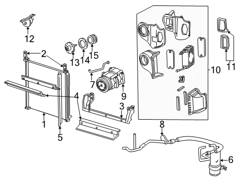 1996 Ford Explorer Condenser, Compressor & Lines, Evaporator Components Housing Assembly Diagram for F77Z-19850-JB