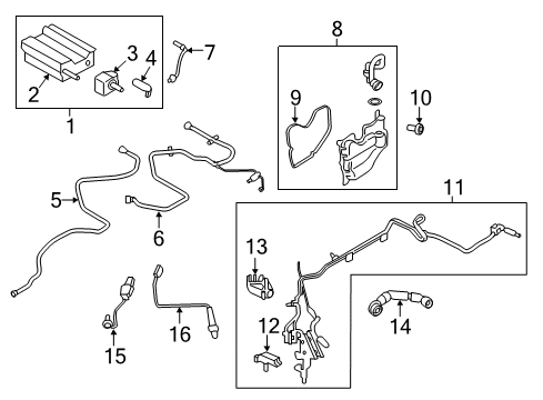 2017 Ford Edge Emission Components Connector Hose Diagram for F2GZ-9D683-B