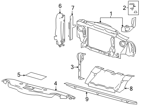 2004 Ford F-150 Radiator Support Air Deflector Diagram for 4L3Z-8310-AA