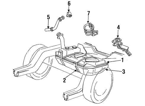 1992 Ford Mustang Fuel System Components Fuel Pump Diagram for F1ZZ-9A407-BA