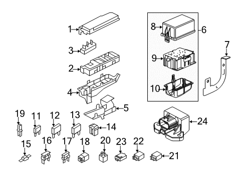 2010 Ford Escape Fuse & Relay Maxi Fuse Diagram for 7T4Z-14526-F