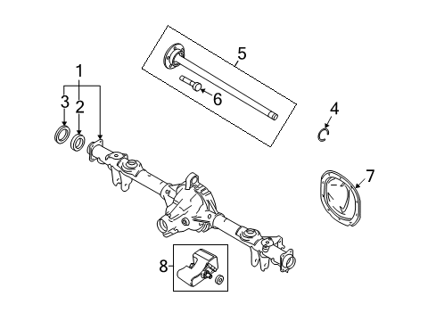 2011 Ford Mustang Axle & Differential - Rear Outer Seal Diagram for E9AZ-4A332-A
