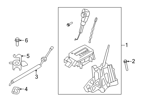 2008 Mercury Mariner Gear Shift Control - AT Gear Shift Assembly Diagram for 9M6Z-7210-CA