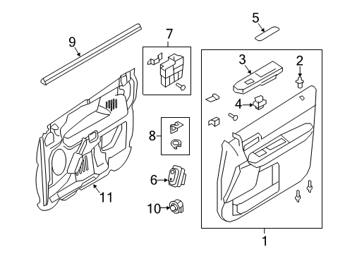 2011 Ford Escape Rear Door Energy Absorber Diagram for 8L8Z-7840380-A