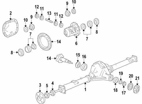 2018 Ford F-150 Rear Axle, Differential, Propeller Shaft Differential Case Diagram for 9L3Z-4204-C