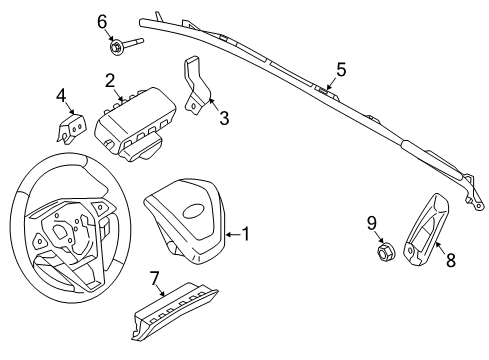 2015 Ford Edge Air Bag Components Passenger Inflator Module Diagram for FT4Z-58044A74-A