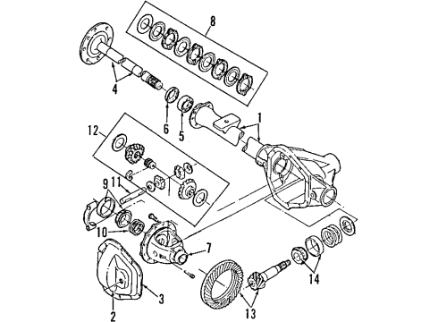 1997 Ford E-350 Econoline Rear Axle, Differential, Propeller Shaft Drive Shaft Diagram for F7UZ-4R602-CA
