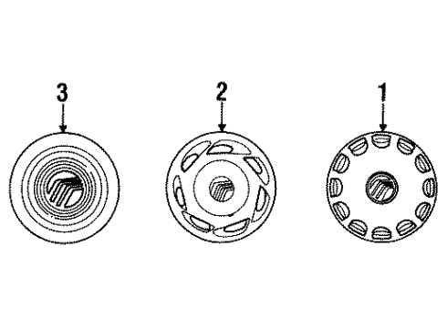 1992 Mercury Sable Wheel Covers & Trim Wheel Cover Diagram for F24Y1130E
