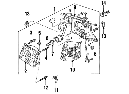 1985 Ford Escort Headlamps Sealed Beam Spring Diagram for D5UZ-13031-A