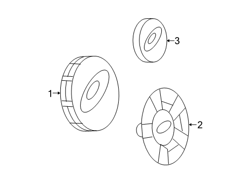 2006 Ford Freestar Wheel Covers & Trim Wheel Cover Diagram for 6F2Z-1130-AA