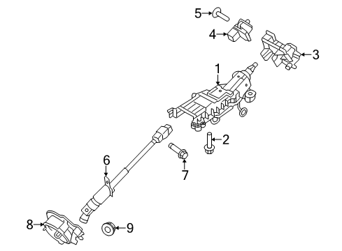 2011 Ford Taurus Steering Column & Wheel, Steering Gear & Linkage Column Housing Diagram for AG1Z-3F791-A