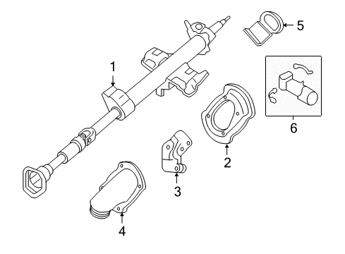 2006 Ford Escape Steering Column & Wheel, Steering Gear & Linkage Boot Diagram for 5M6Z-3C611-AA