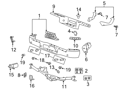 2005 Ford F-150 Parking Aid Bumper Diagram for 4L3Z-17906-NA