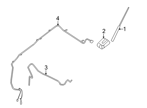 2010 Ford Edge Antenna & Radio Antenna Cable Diagram for 9T4Z-18812-A