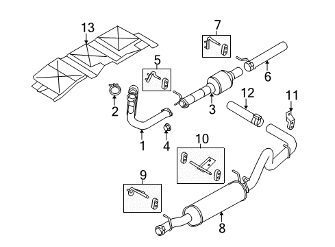 2009 Ford E-350 Super Duty Exhaust Components Front Pipe Diagram for 7C2Z-5A212-LA