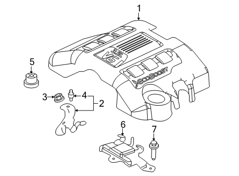 2014 Ford F-150 Engine Appearance Cover Rear Support Diagram for BL3Z-6N081-B
