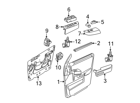2003 Ford Explorer Switches Switch Bezel Diagram for 1L2Z-14525-BBC