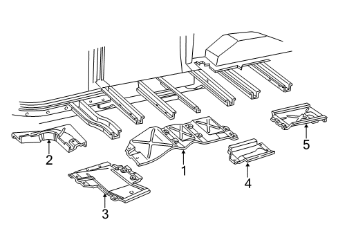 2004 Ford E-150 Club Wagon Rear Floor & Rails Heat Shield Diagram for 3C2Z-15112B32-AA