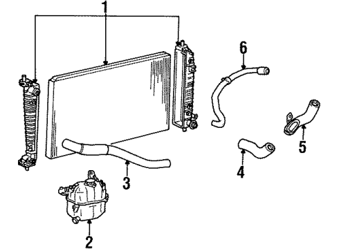 2000 Ford Windstar Radiator & Components Reservoir Assembly Diagram for 2F2Z-8A080-AA