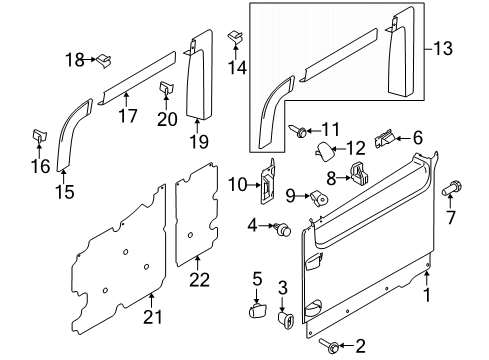2015 Ford Transit-350 HD Interior Trim - Side Loading Door Latch Cover Screw Diagram for -W706332-S442
