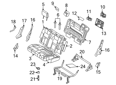 2009 Ford Explorer Sport Trac Rear Seat Components Rear Support Stud Diagram for -N806966-S424