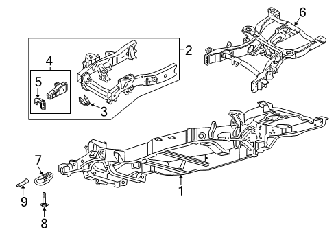 2021 Ford Expedition Frame & Components Tow Hook Diagram for 9L3Z-17A954-B