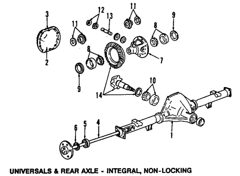 1998 Ford F-250 Rear Axle, Differential, Propeller Shaft Axle Shafts Diagram for E5TZ4234G