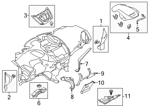 2017 Ford Escape Cluster & Switches, Instrument Panel Trim Molding Diagram for GJ5Z-7804567-AA