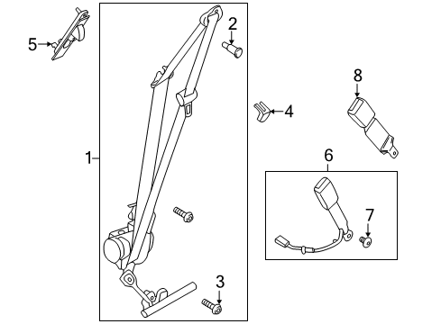 2018 Ford Fusion Front Seat Belts Height Adjuster Diagram for HG9Z-54602B82-AB