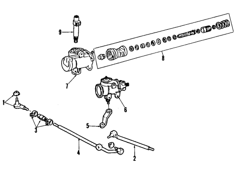 1987 Ford F-350 P/S Pump & Hoses, Steering Gear & Linkage Return Hose Diagram for E3TZ3A713H
