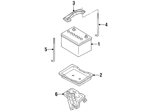 1995 Ford Aspire Battery Positive Cable Diagram for F4BZ14300B